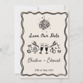 Invitation Discothèque à la frontière Wavy manuscrite amusant (Devant)