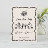 Invitation Discothèque à la frontière Wavy manuscrite amusant (Debout devant)