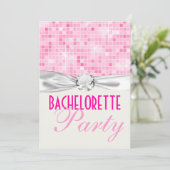 Invitation discothèque bling rose fête de la bachelorette (Debout devant)
