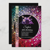 Invitation Discothèque, les années 70, musique, fête d'annive (Devant / Derrière)