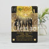 Invitation Discothèque Noir et Or N'importe quel âge fête d'a (Debout devant)