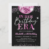Invitation Discothèque Rose Dans Mon Anniversaire Anniversair (Devant)