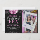 Invitation Discothèque rose Dans Mon Anniversaire Photo (Devant)