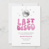 Invitation Discothèque rose, dernière soirée disco bacheloret (Devant)