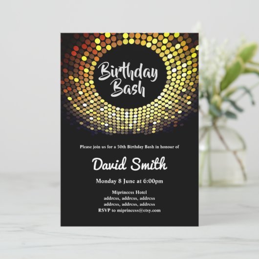 Invitation discothèque, vintage, billard (Debout devant)