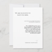 Invitation Discours de bienvenue de mariage à l'écriture mode (Devant)