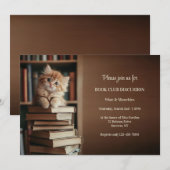 Invitation Discussion du club de livres de Kitten (Devant / Derrière)
