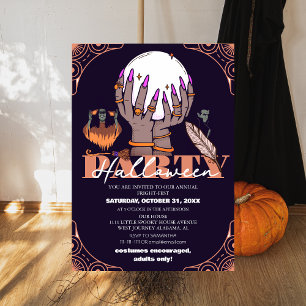 Invitation Diseur de bonne aventure fete d'Halloween pour adu