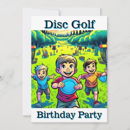 Invitation Disk Golf Boy's Birthday Party (Devant)