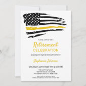 Invitation Dispatcher Retirement Police 911 Thin Gold Line (Devant)