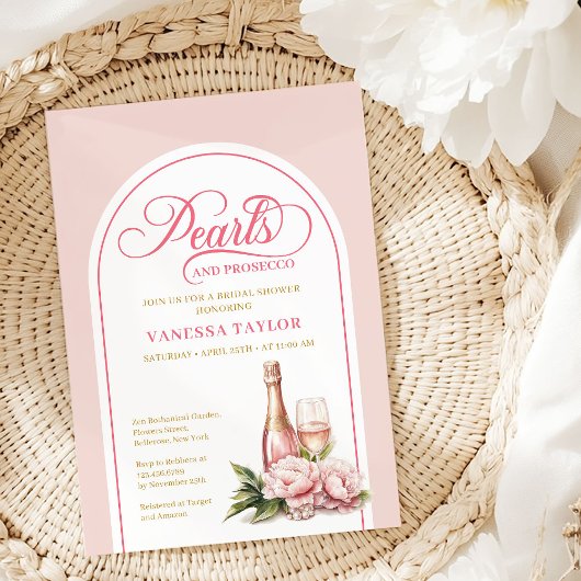 Invitation Disposition de fête prénuptiale perles classiques