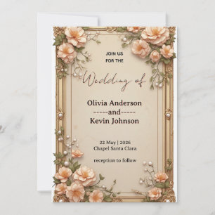 Invitation 🌿 Disposition élégante de détails de mariage de j
