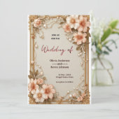 Invitation 🌿 Disposition Florale de Mariage Romantique Douce (Debout devant)