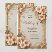 Invitation 🌿 Disposition Florale de Mariage Romantique Douce (Devant / Derrière)