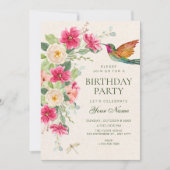 Invitation Disposition florale élégante et douce pour anniver (Devant)