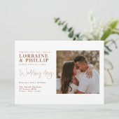 Invitation Disposition fractionnée moderne avec mariage photo (Debout devant)