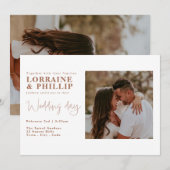 Invitation Disposition fractionnée moderne avec mariage photo (Devant / Derrière)