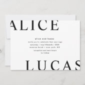 Invitation Disposition ultra moderne Élégant Mariage Monogram (Devant)