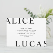Invitation Disposition ultra moderne Élégant Mariage Monogram (Debout devant)