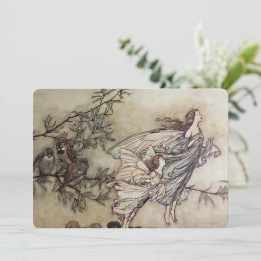 Invitation « Dispute des fées avec les oiseaux » par Arthur R (Debout devant)