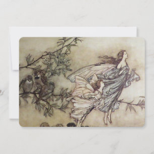 Invitation « Dispute des fées avec les oiseaux » par Arthur R