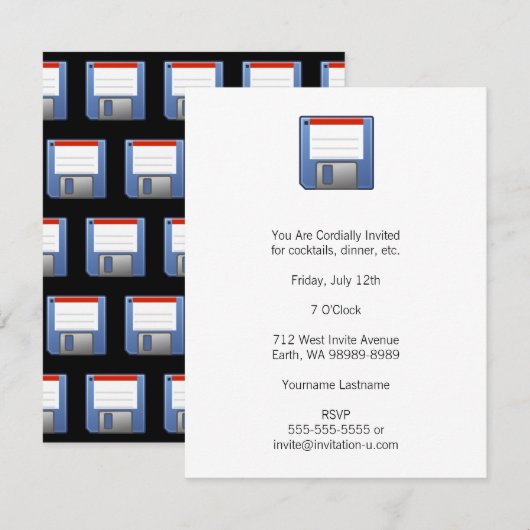 Invitation Disque disquette (Devant / Derrière)