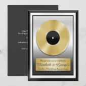 Invitation Disque d'or Anniversaire de Mariage de 50 ans Nouv (Devant / Derrière)