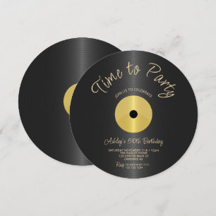 Invitation Disque Vintage 50e Anniversaire