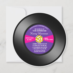 Invitation Disque vinyle 45 tours Purple Label Surprise Party