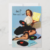Invitation Disque vinyle 60e anniversaire Notes de musique Ép (Devant)