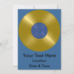 Invitation Disque vinyle album or en or