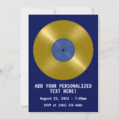 Invitation Disque vinyle album or en or (Devant)