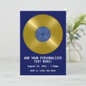 Invitation Disque vinyle album or en or (Debout devant)