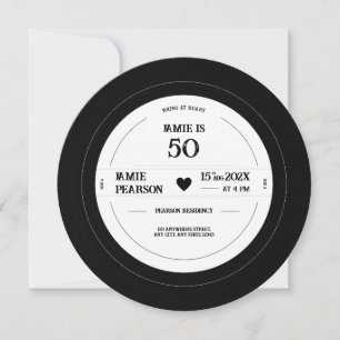 Invitation Disque Vinyle Ancien Anniversaire Jalonnement