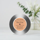 Invitation Disque vinyle argenté (Debout devant)