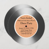 Invitation Disque vinyle argenté (Devant / Derrière)