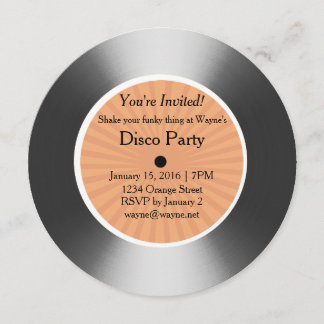 Invitation Disque vinyle argenté