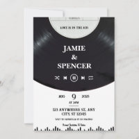 Disque vinyle minimaliste noir et blanc Enregistre