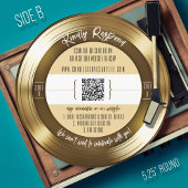 Invitation Disque vinyle or rétro mariage unique