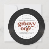 Invitation Disque Vinyle Rétro Groovy (Devant)