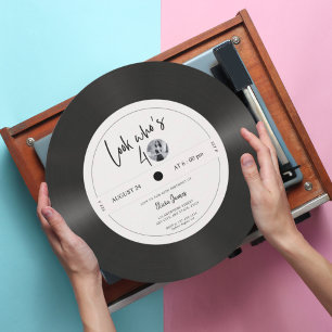 Invitation Disque vinyle rétro regarde qui a 40 ans, 40e anni