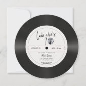 Invitation Disque vinyle rétro regarde qui a 70 ans, 70e anni (Devant)