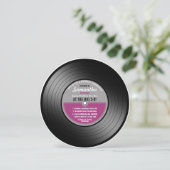 Invitation Disque vinyle rose label pour 50e anniversaire (Debout devant)