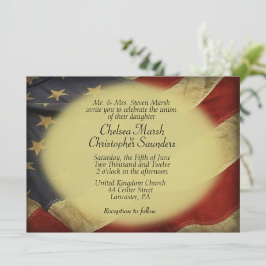 Invitation Distorsion du drapeau américain (Debout devant)