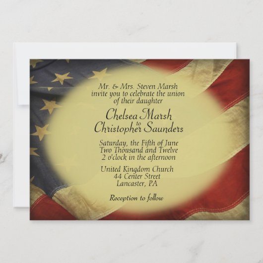 Invitation Distorsion du drapeau américain (Devant)