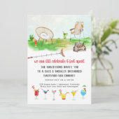 Invitation Distorsion sociale | Jardin BBQ Cookout Party (Debout devant)