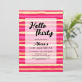Invitation Distressed Stripes rose coloré 30e anniversaire (Debout devant)