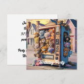 Invitation Distributeur rempli de nounours (Devant / Derrière)