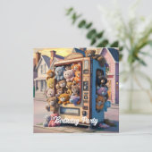 Invitation Distributeur rempli de nounours (Debout devant)