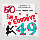 Invitation Dites au revoir à la cinquantième célébration (Devant / Derrière)